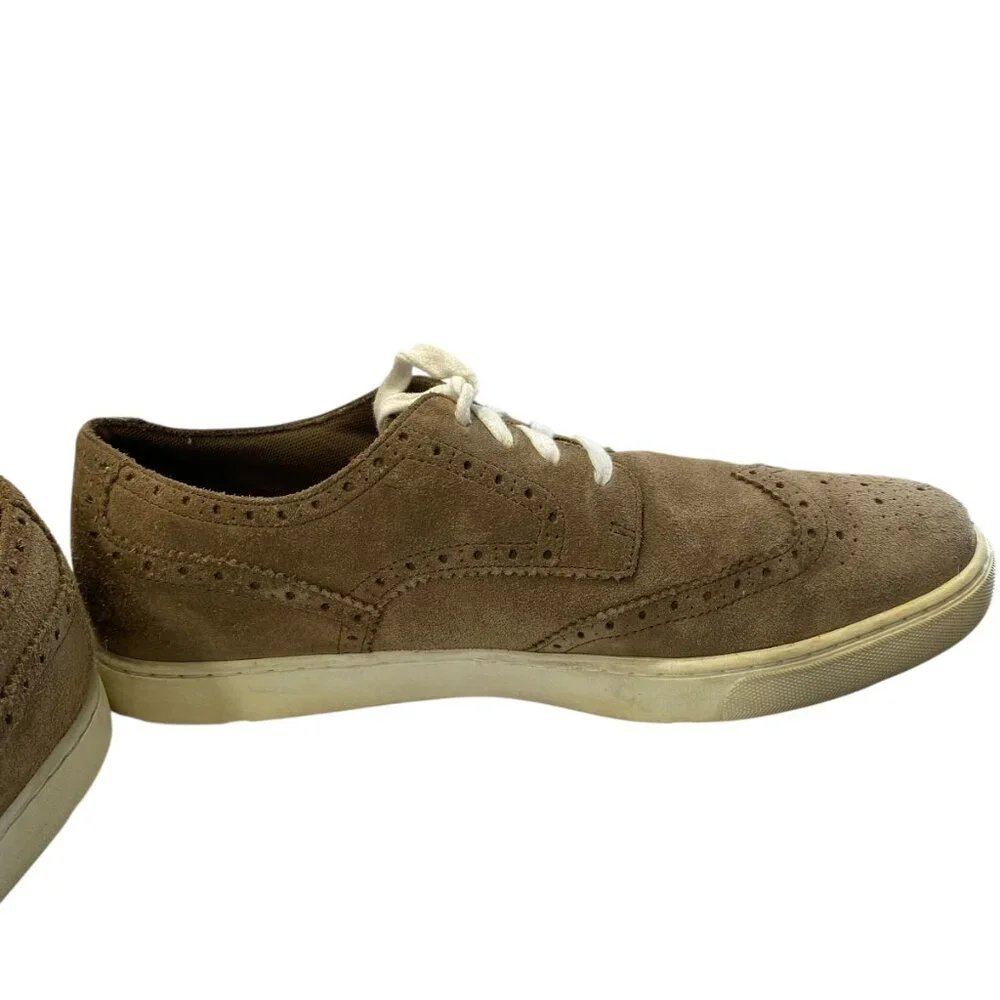 Rockport Trutech‎ Comfort Taupe Suede Leather Oxfords Wingtips Mens 11 Lace Up